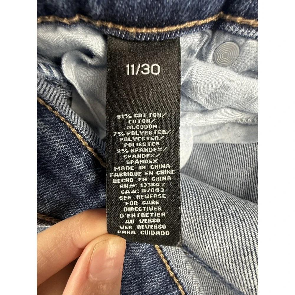 Fashion Nova Jeans Juniors 11/30‎ Medium Wash High Rise Skinny Distressed Denim
